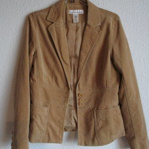 Light brown soft corduroy jacket, size Small, Jones New York Sport. 1990s